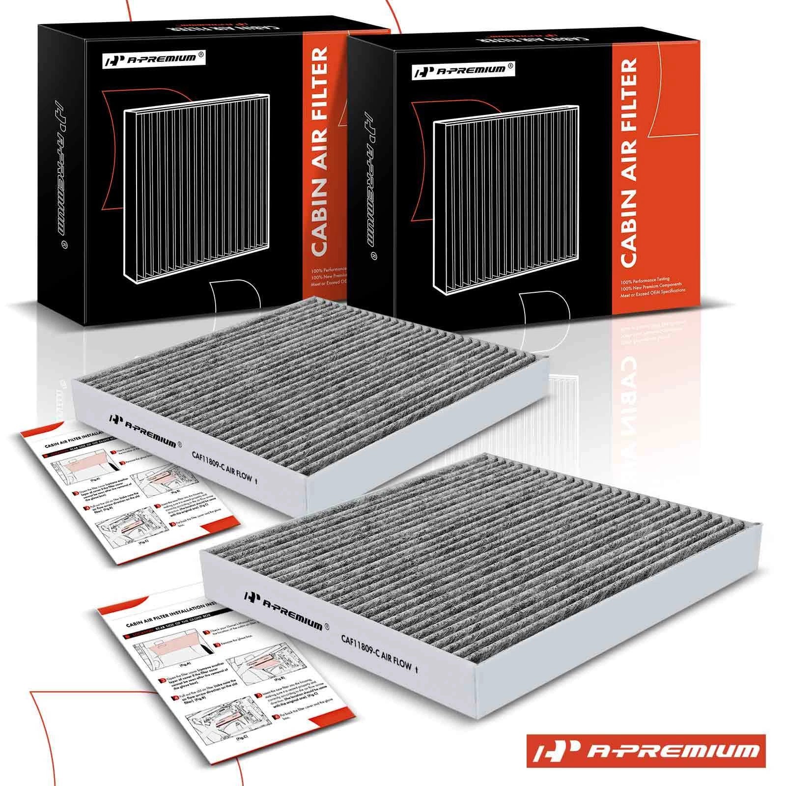 2X Activated Carbon Cabin Air Filter for Chevrolet Silverado 1500 HD (2001–2007)