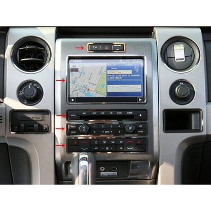 5pc Brushed Stainless Steel Center Dash Trim Rings for 2010-12 Ford F-150 Raptor