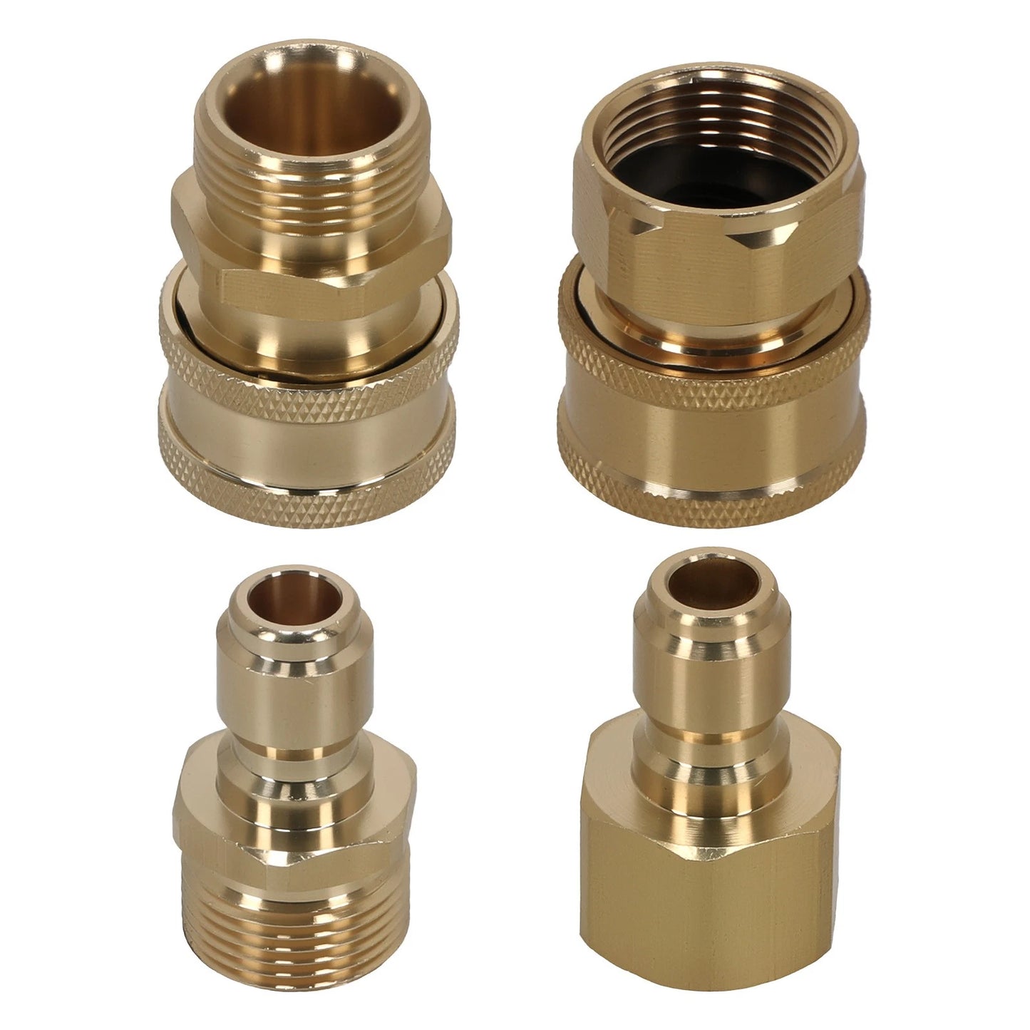 High Pressure Washer Adapter for M22-15 to 3/8" Brass Fitting (4 Pack)