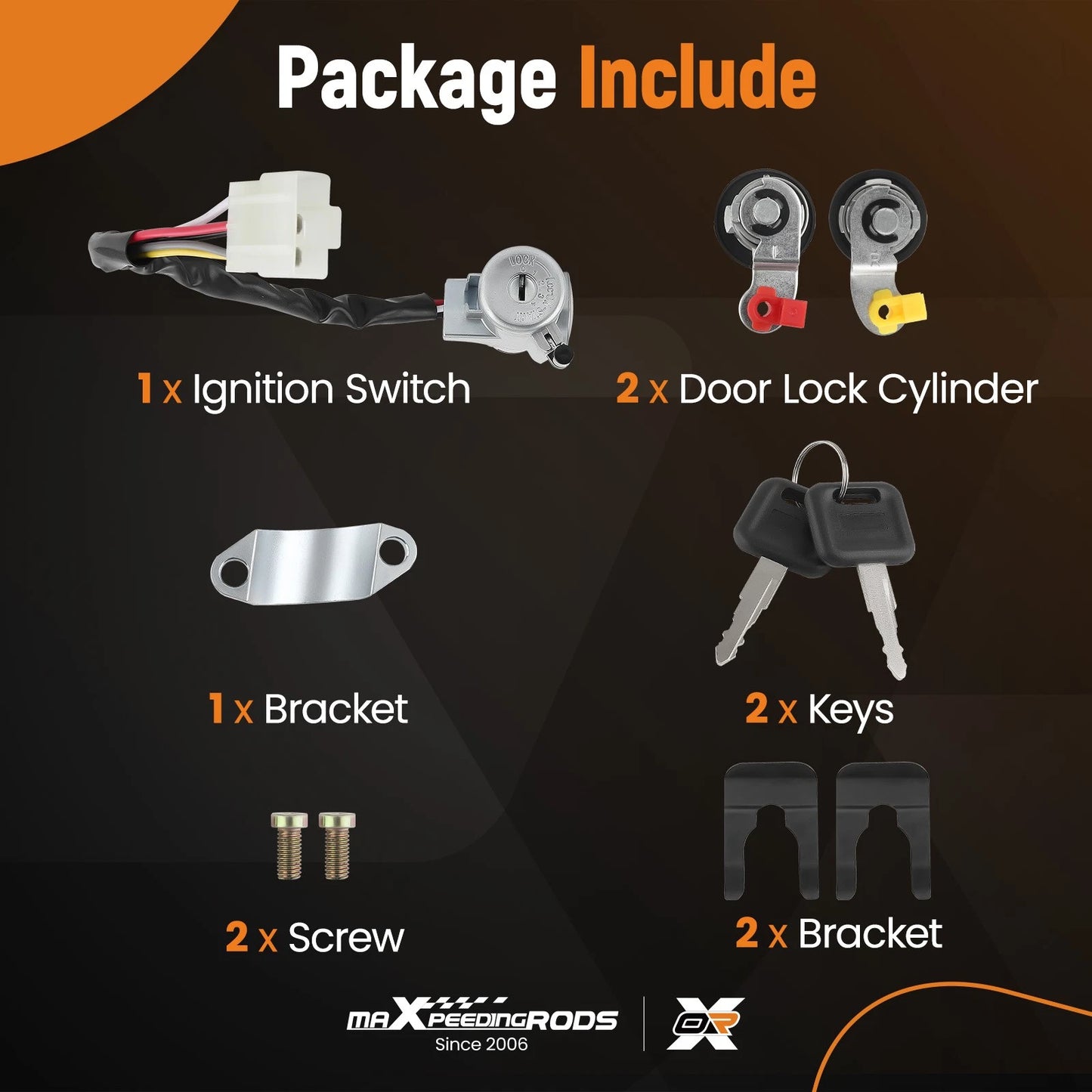 Ignition Switch Door Lock Cylinder 2 Key for Nissan D21 Pathfinder (1986–1996)
