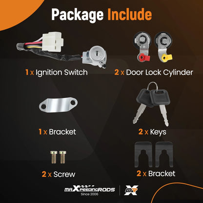 Ignition Switch Door Lock Cylinder 2 Key for Nissan D21 Pathfinder (1986–1996)