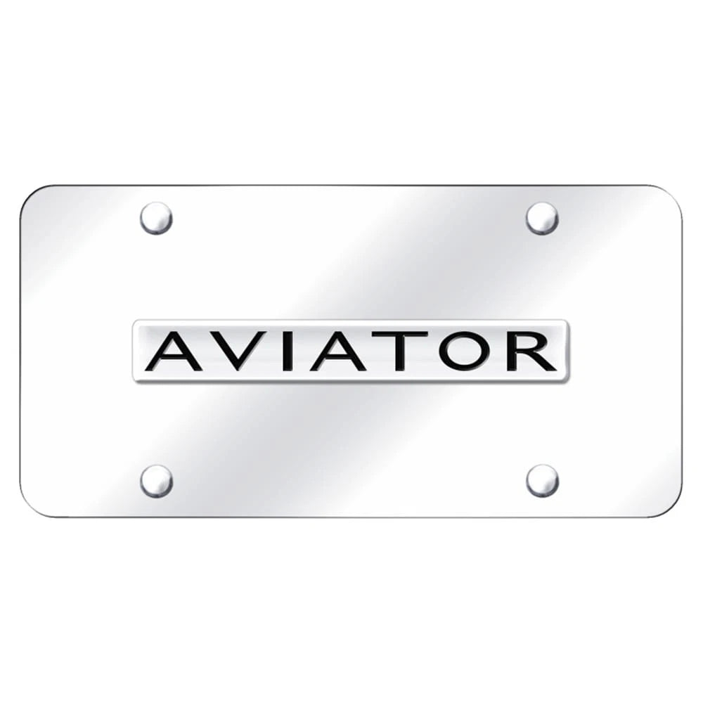 Chrome Name on Chrome License Plate - Officially Licensed for Lincoln Aviator