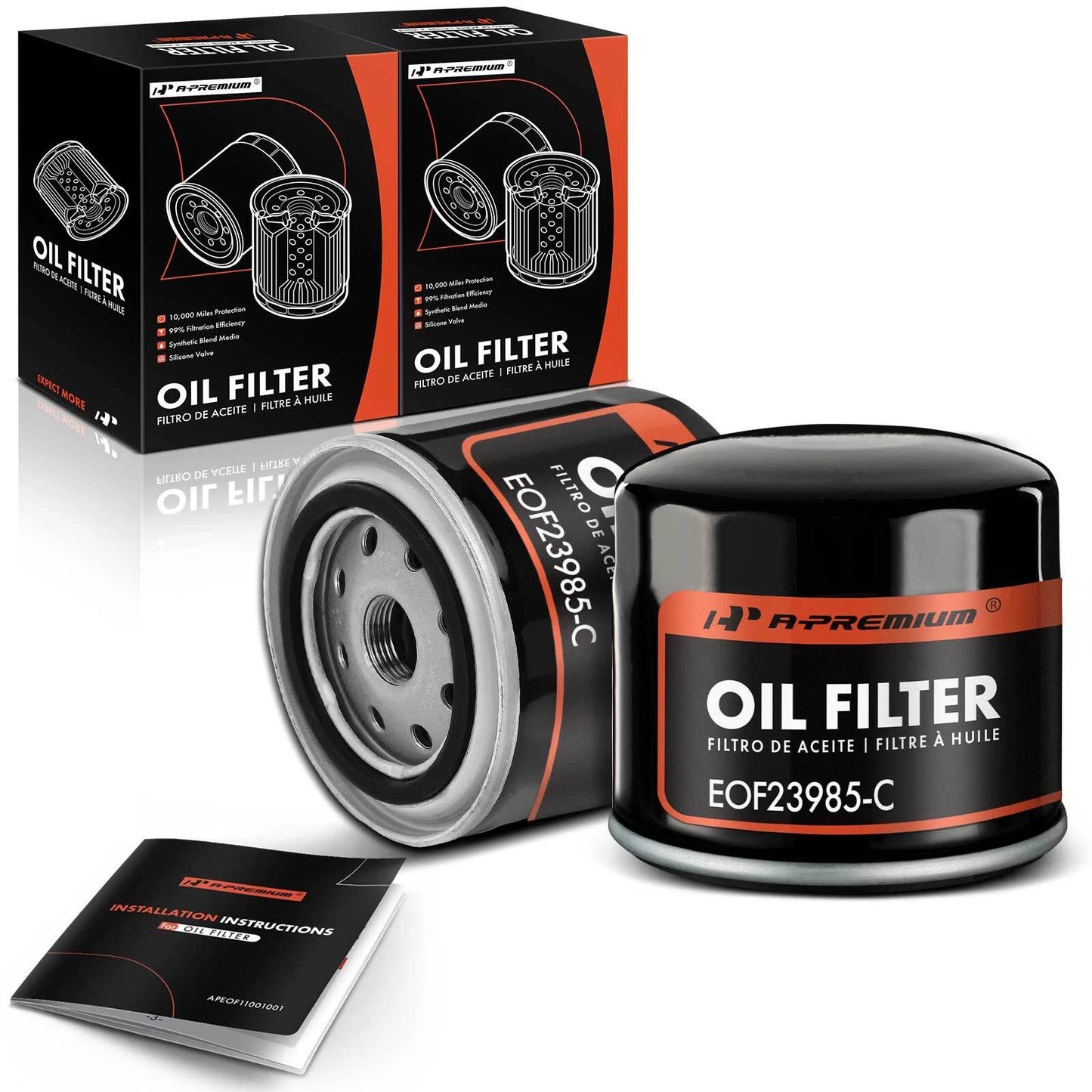 2X Engine Oil Filter for Jeep Wrangler (1987–1993) Cherokee (1985–1993)