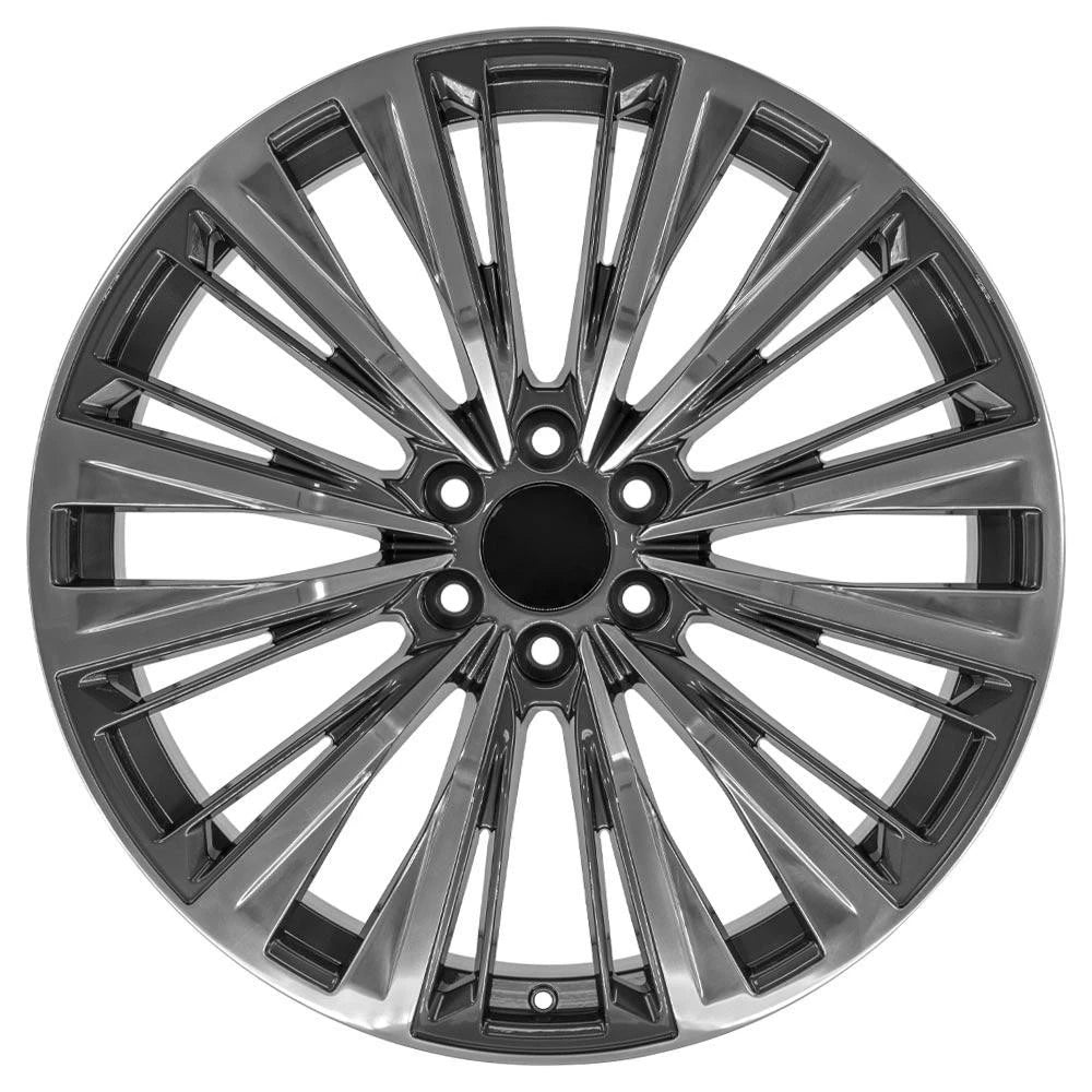 24 Inch Gunmetal Wheel with Polished Face Replacement for Chevy Express 1500 (2003–2014)