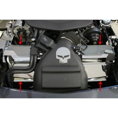2pc Perforated Stainless Steel Radiator Cover for Chevrolet Corvette ZR1 (2009–2013)