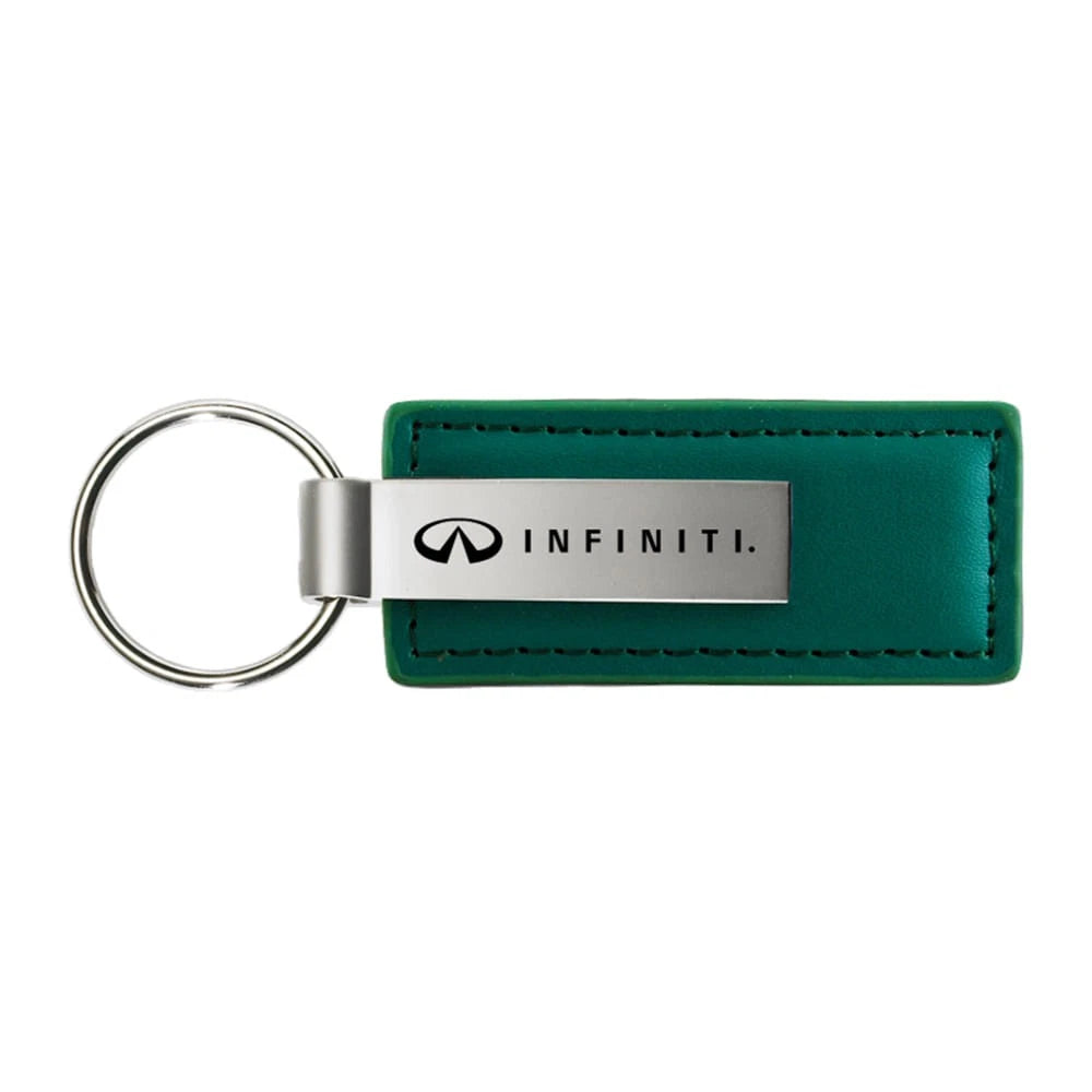Green Leather Keychain KC1546.INF - Officially Licensed for Infiniti