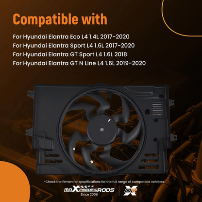 Electric Radiator Cooling Fan for Hyundai Elantra for Kia Forte GT (2017-2020)