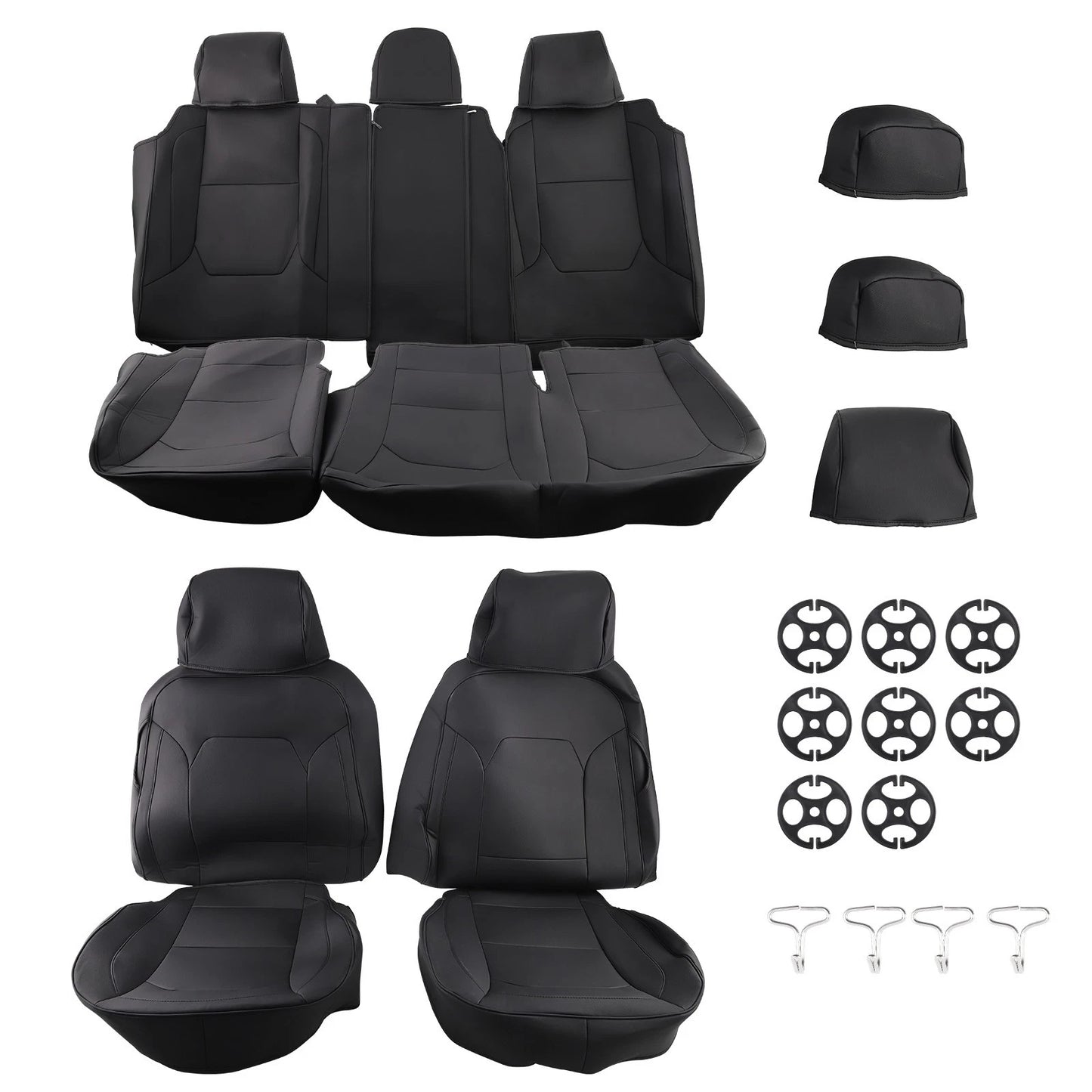 Full Set Leather Waterproof Truck Seat Covers for Ford F-150 (2015–2024)