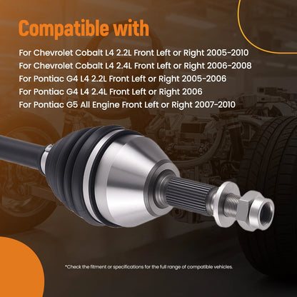 Front CV Axles for Chevrolet HHR Cobalt Pontiac G5 (2007–2010)