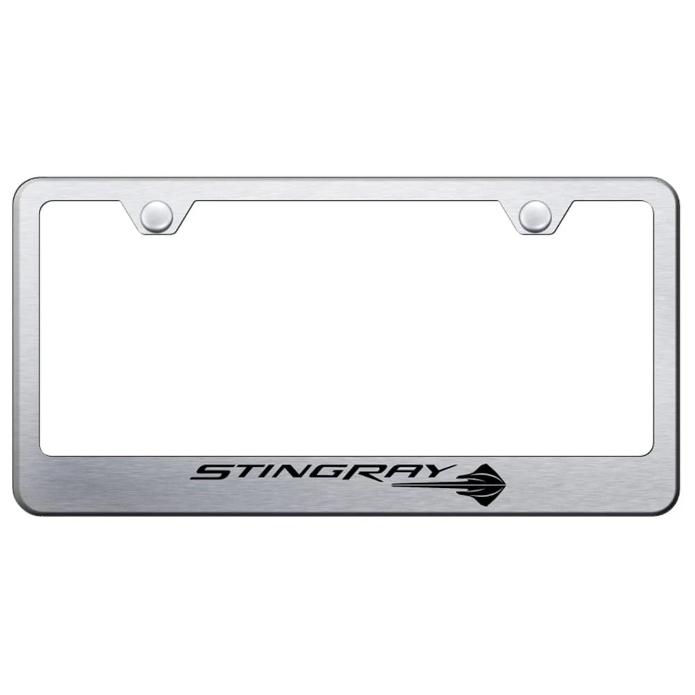 Brushed Stainless Steel License Plate Frame for Chevrolet Corvette C7 Stingray