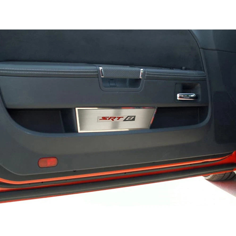 Door Badge with White Carbon Fiber SRT 8 Inlay for Dodge Challenger (2008–2014)