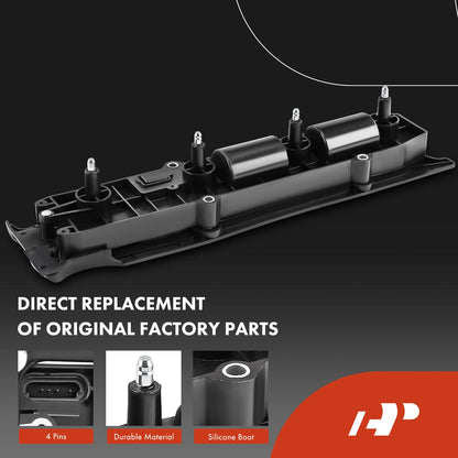 1x Ignition Coil & 4x Iridium Spark Plugs for Chevy Malibu (2004–2006)