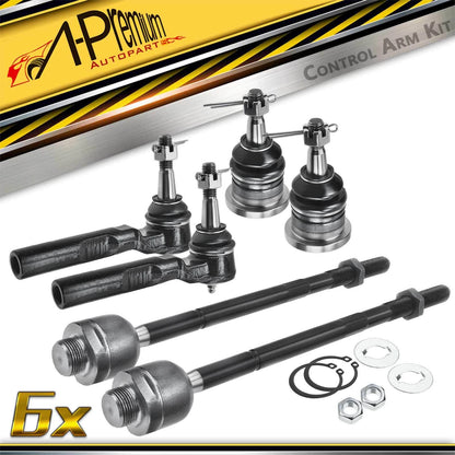 6X Front Ball Joint & Tie Rod End for Chevy Silverado 1500 GMC Sierra (2007–2018)
