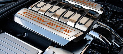 Fuel Rail Covers Replacement with Orange Carbon Fiber Look for 2014–2019 Corvette