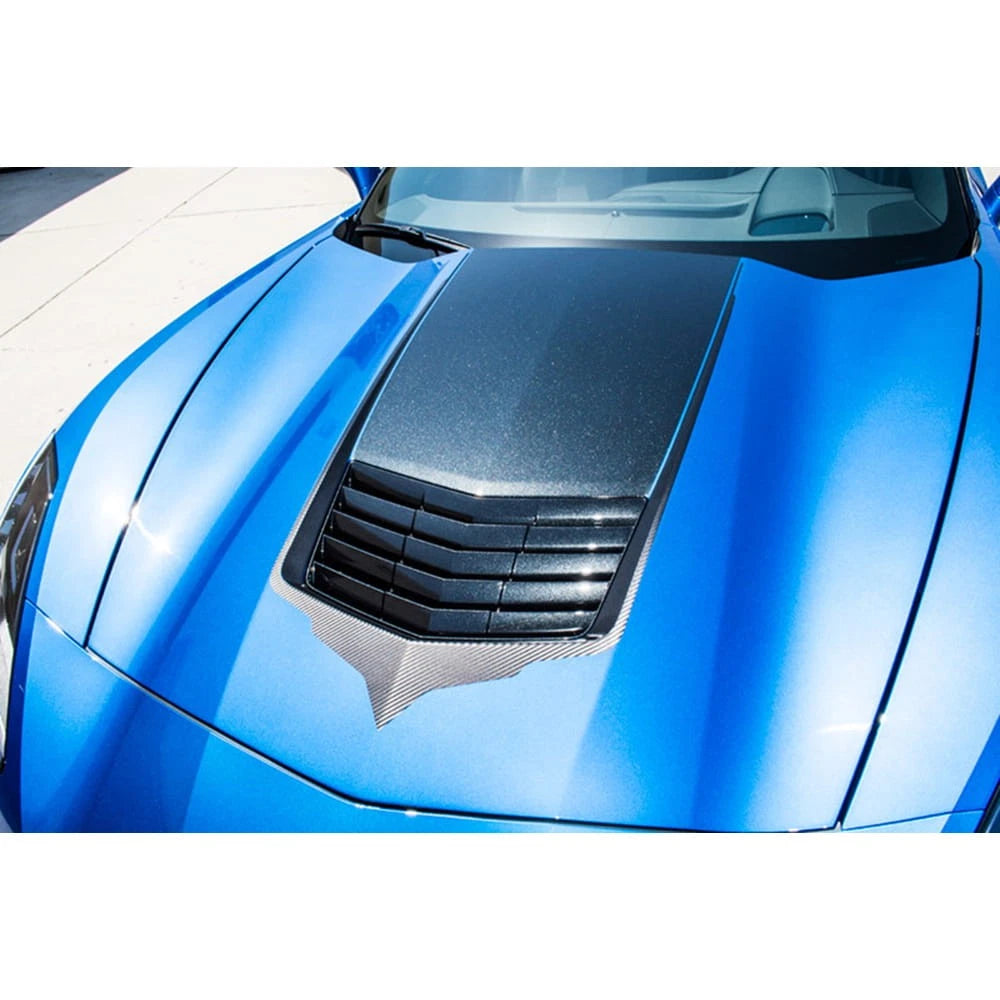 Black Carbon Fiber Vinyl Hood Vent Graphic for 2014-2019 Chevy Corvette