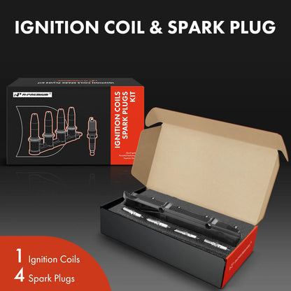 1x Ignition Coil & 4x Iridium Spark Plugs for Chevy Malibu (2004–2006)