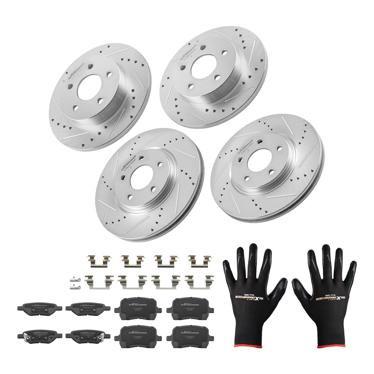 Front Rear Brake Rotors and Pads Kit for Chevrolet HHR (2008–2011)