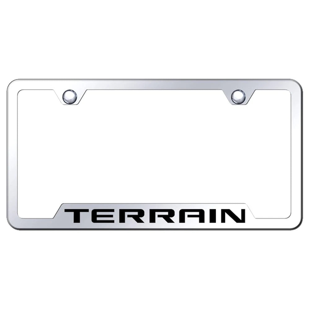 Mirrored Cut-Out License Plate Frame - Officially Licensed for GMC Terrain