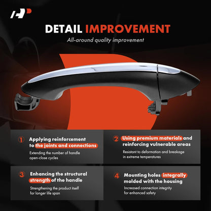 2X Front Exterior Door Handle for Chevrolet Cruze (2016–2019)