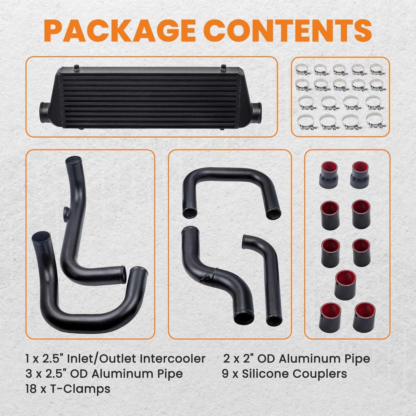 Front Intercooler Aluminum Pipe Tube & Coupler Kit for Acura Integra (1994–2001)