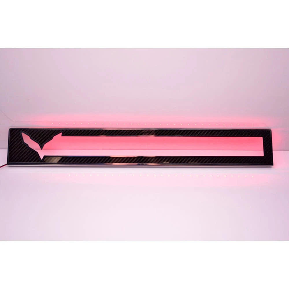 Carbon Fiber Door Sill Inserts with Red LED for Chevrolet Corvette Z06 (2014–2019)