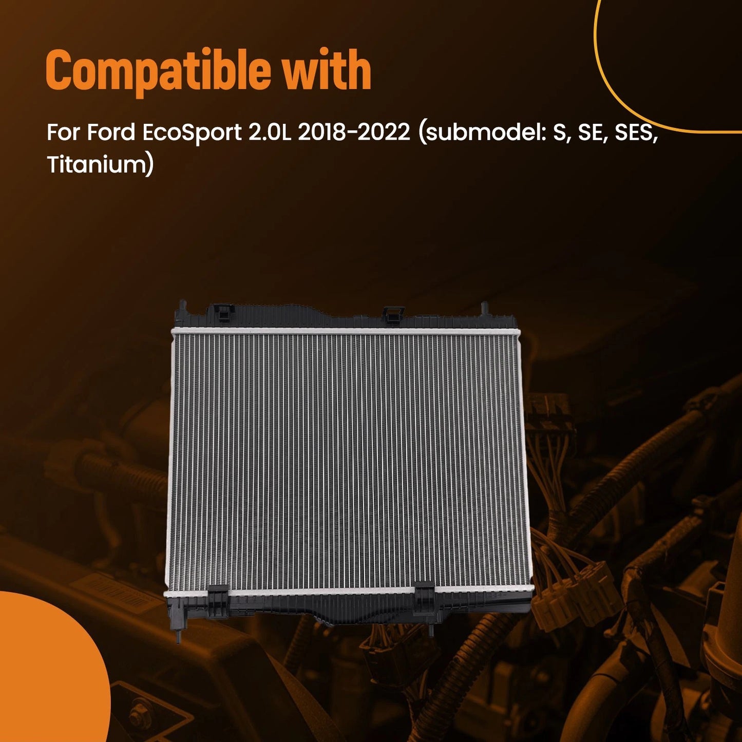 Aluminum Radiator for Ford EcoSport S SE SES (2018–2022)