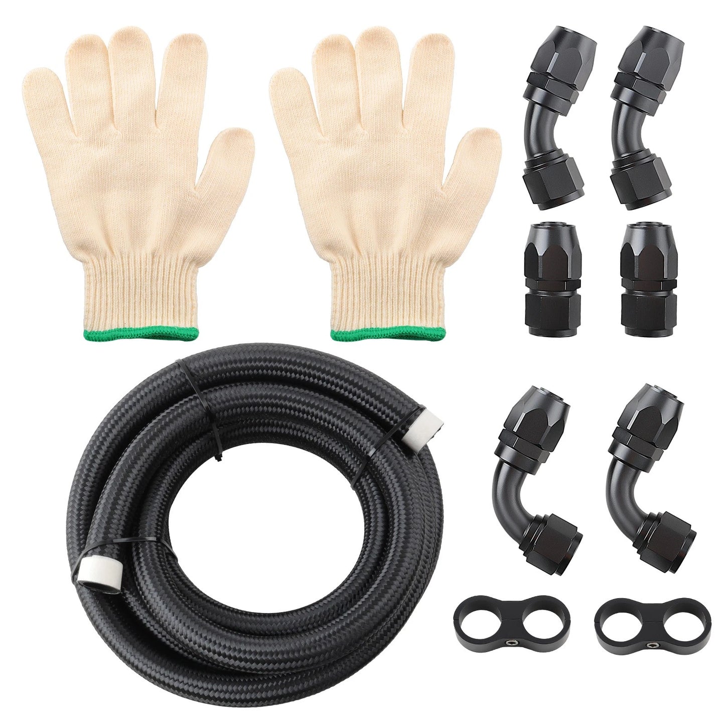 AN Nylon Braided Oil Line Hose Fitting Kit for Steel (CPE) (1)