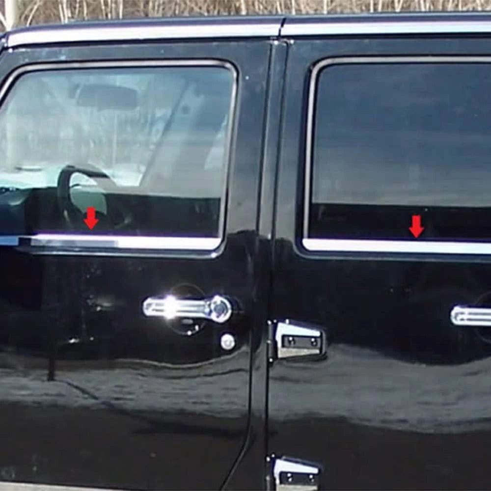 Chrome Window Sill Trim 4pc Luxury FX for Jeep Wrangler (2007–2018)