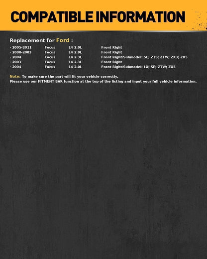 CV Axle Shaft Assembly for Ford Focus (2000–2003, 2004–2011)
