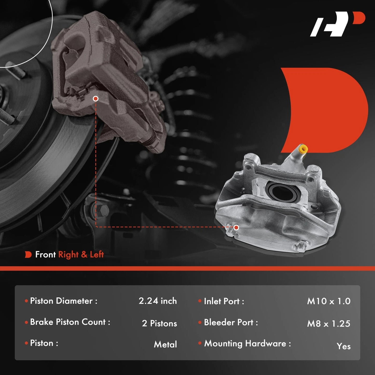 6X Front Brake Caliper and Pads for Benz W203 R171 (2006–2010)