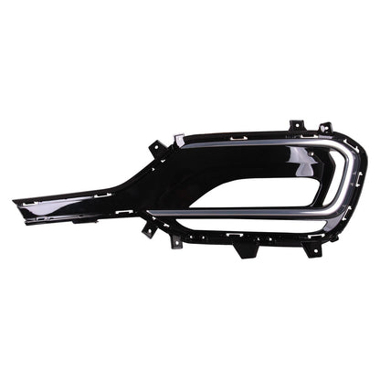 Replacement Black/Silver Painted Polypropylene Front Driver Side Fog Light Bezel