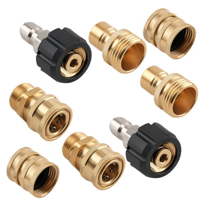 Brass M22 14mm Adapter for Pressure Washer Quick Connect Fittings (8pc)