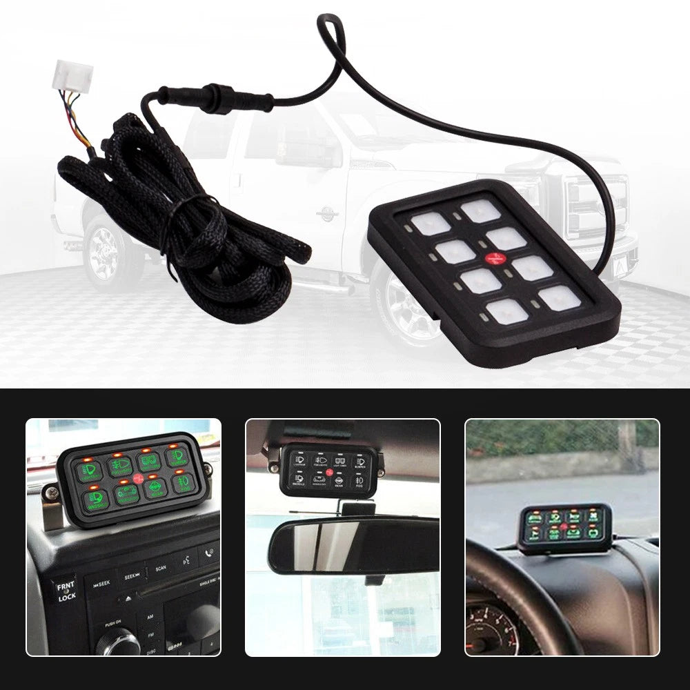8 Gang Switch Panel for Universal Off-Road Truck UTV ATV RV (12–24V)