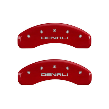 Front and Rear Red Denali Caliper Covers for 2015–2020 GMC Yukon XL Denali