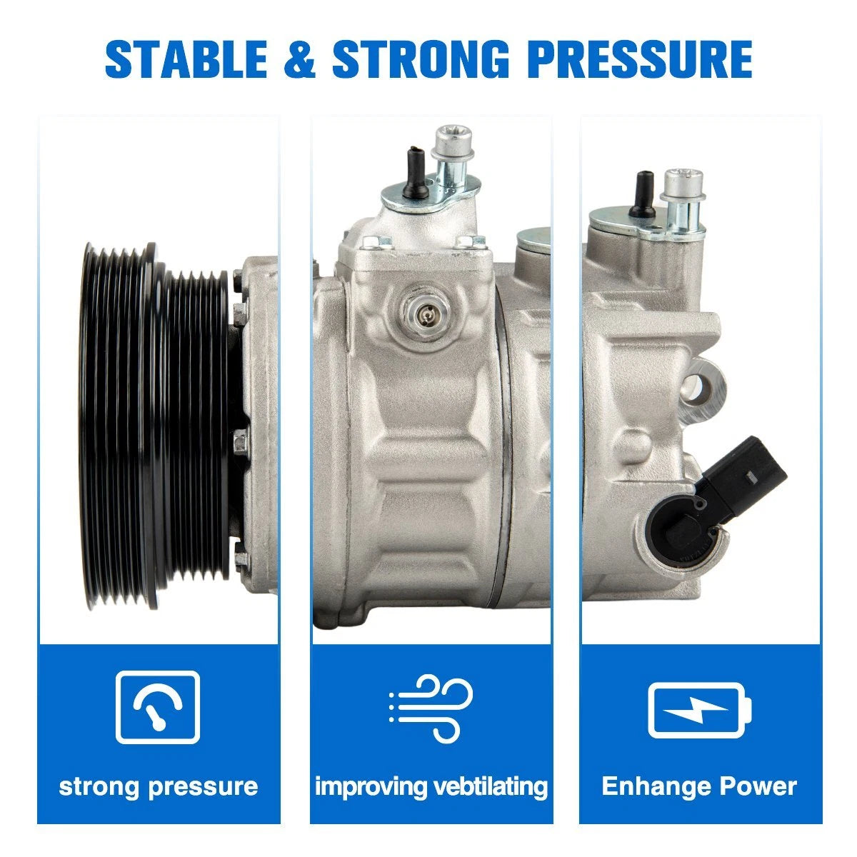 AC Compressor with Clutch for Volkswagen Beetle Jetta Golf Passat (2006–2014)