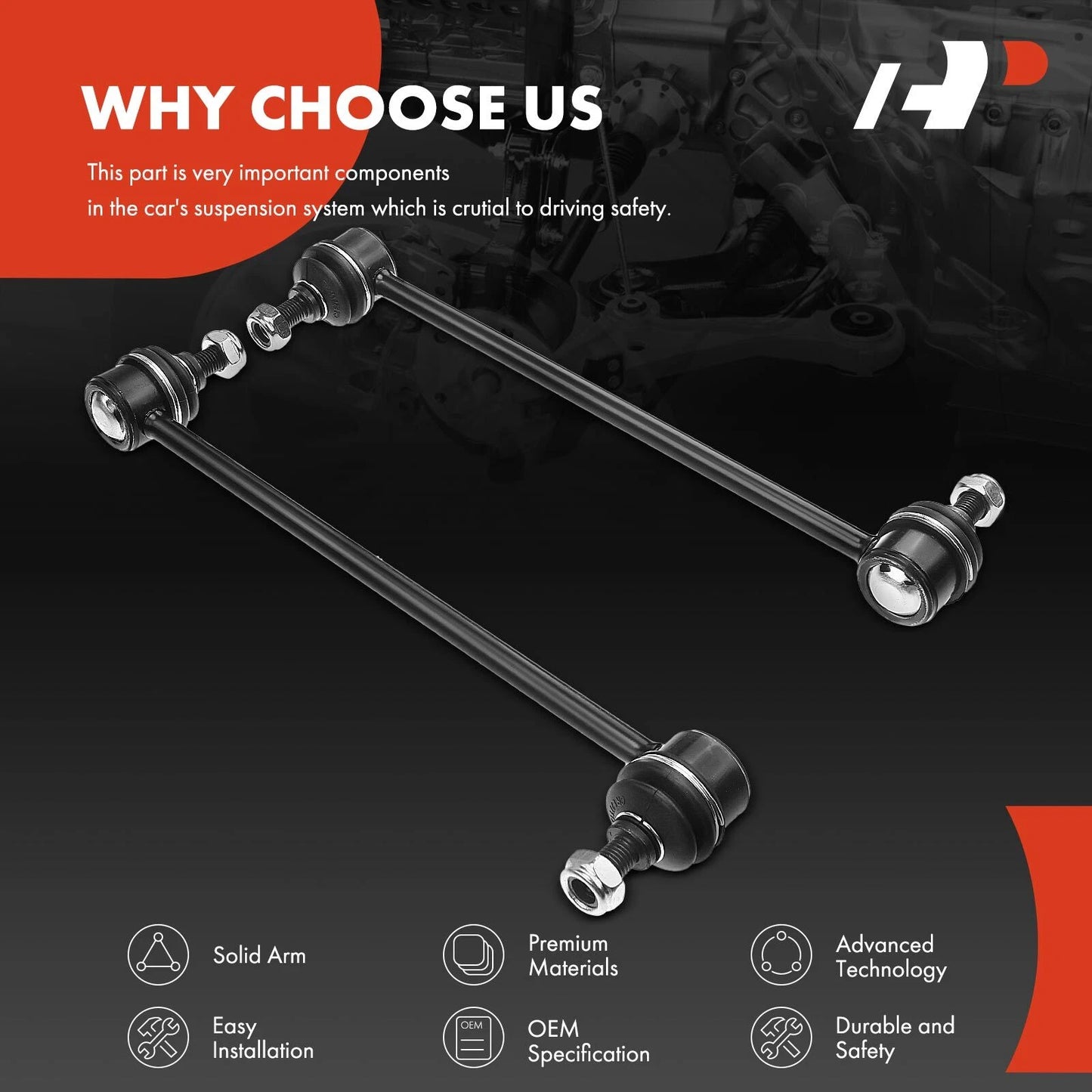 2X Front Sway Bar Link for Chevy Aveo (2004–2011)