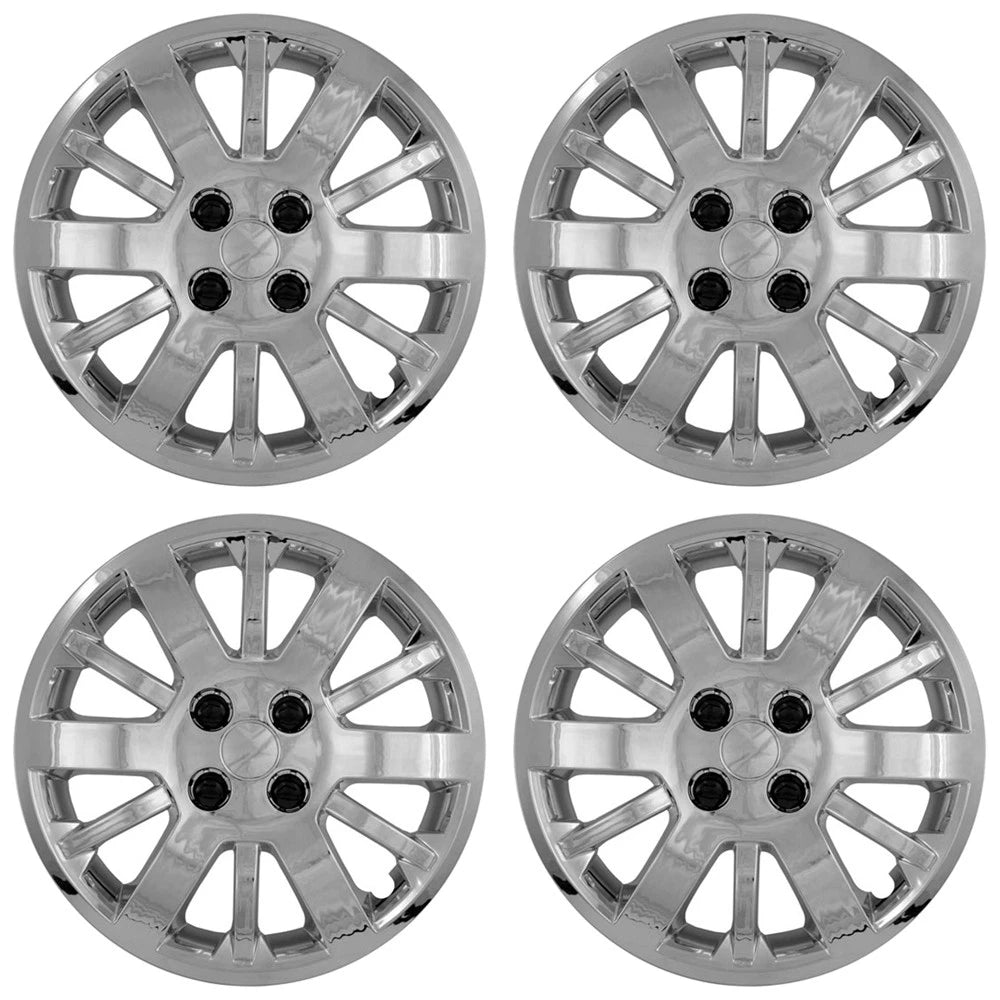 4 Chrome 15" 4 Lug Bolt On Hub Caps Rim Wheel Covers R15 for fit G5 Pursuit 2005