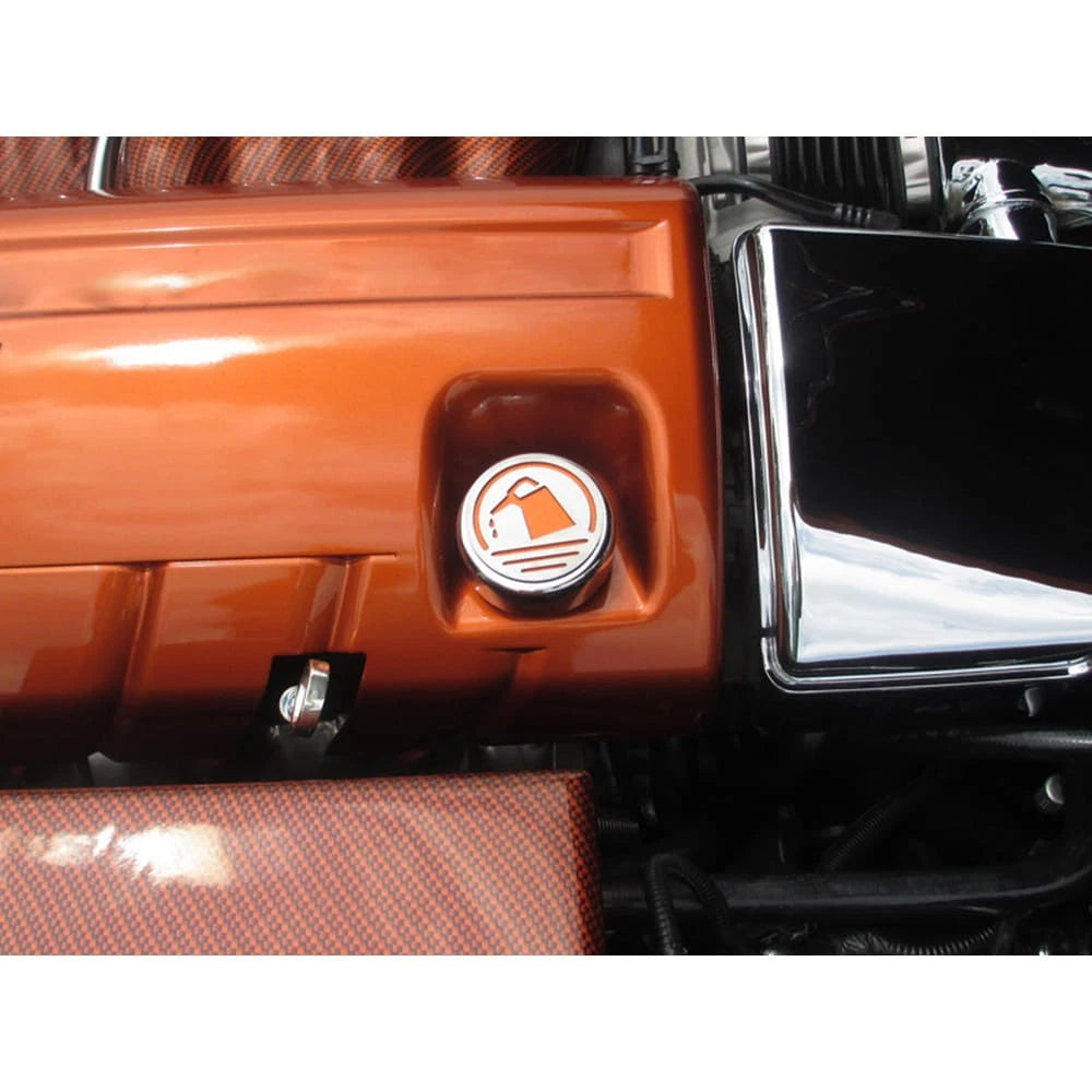 Chrome Cap Covers with Yellow Carbon Fiber Inlay for Chevy Corvette (2005–2013)