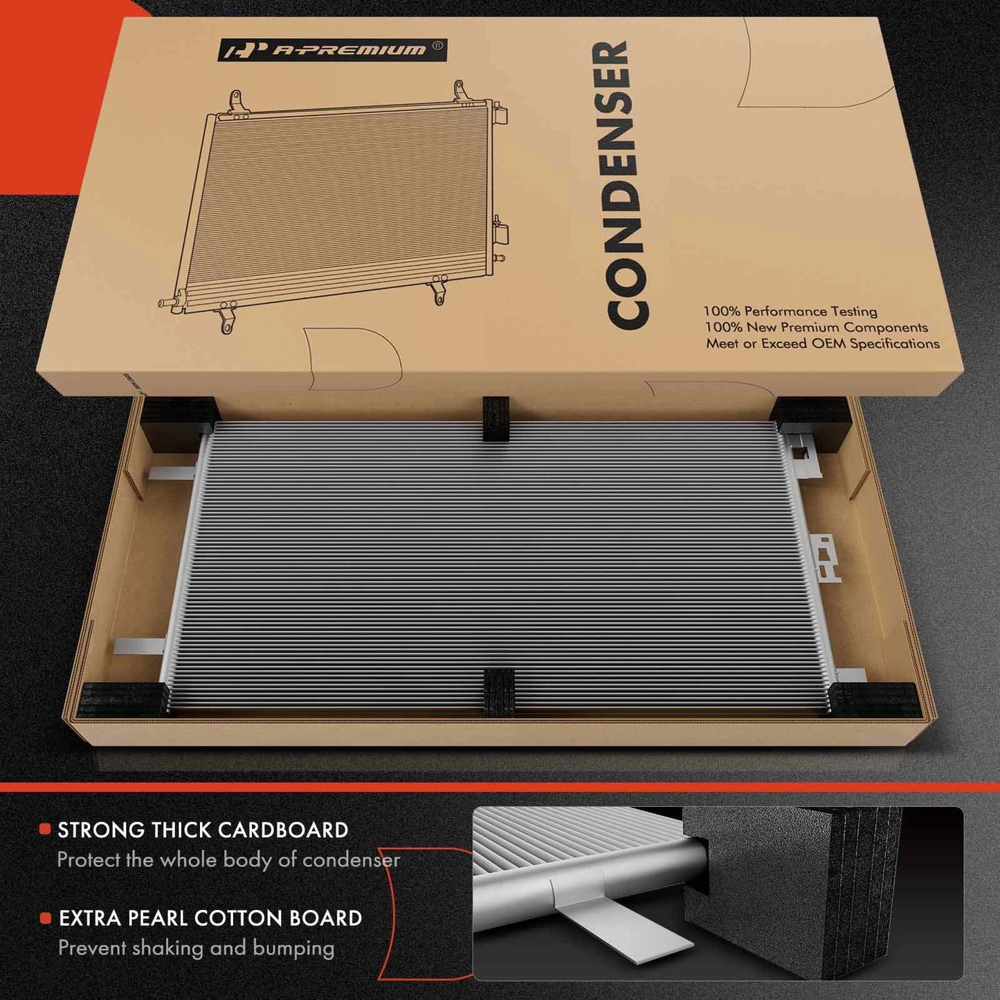 A/C Condenser & Cooling Fan Assembly for Chevy Aveo/Aveo5 (2009–2011)