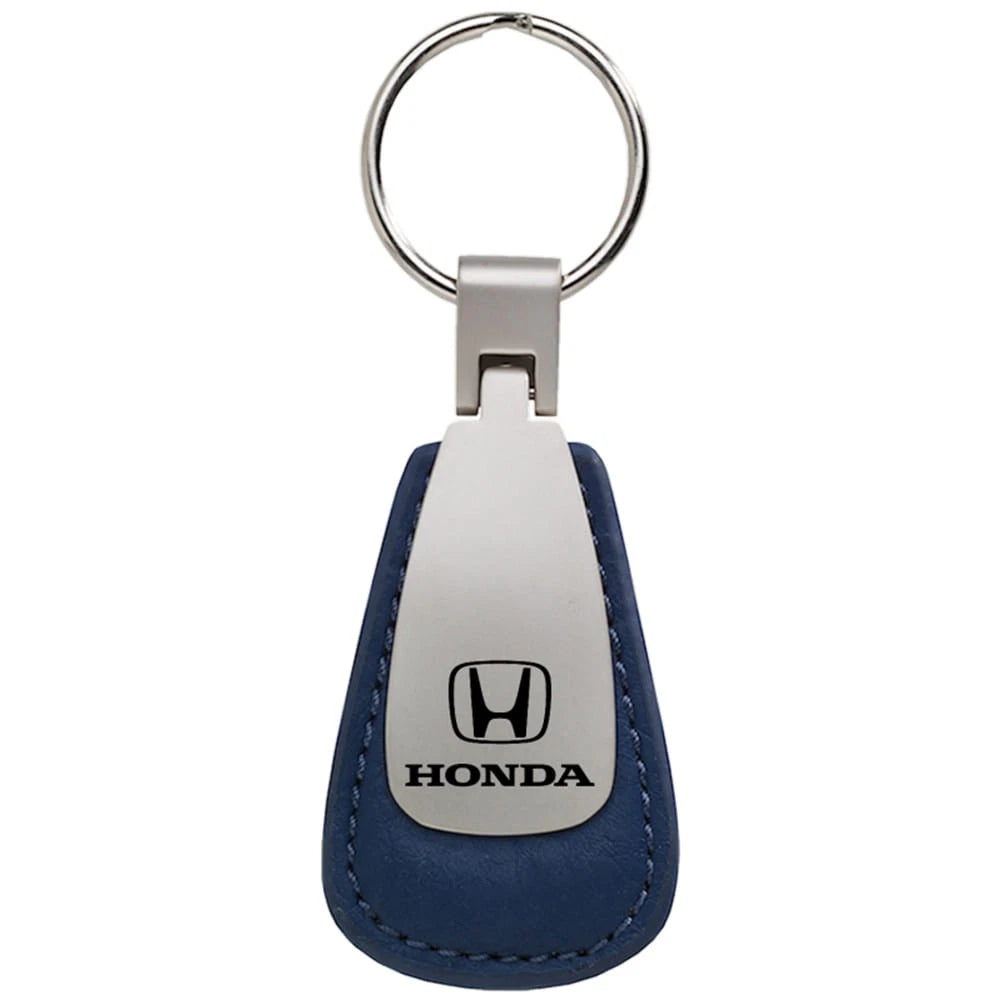 Blue Leather Teardrop Keychain - Officially Licensed for Honda