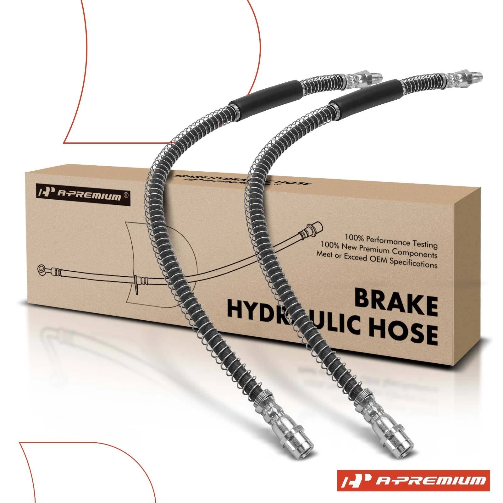 2X Front Brake Hydraulic Hose for Mercedes-Benz SL63 AMG SL65 AMG (2009–2019)