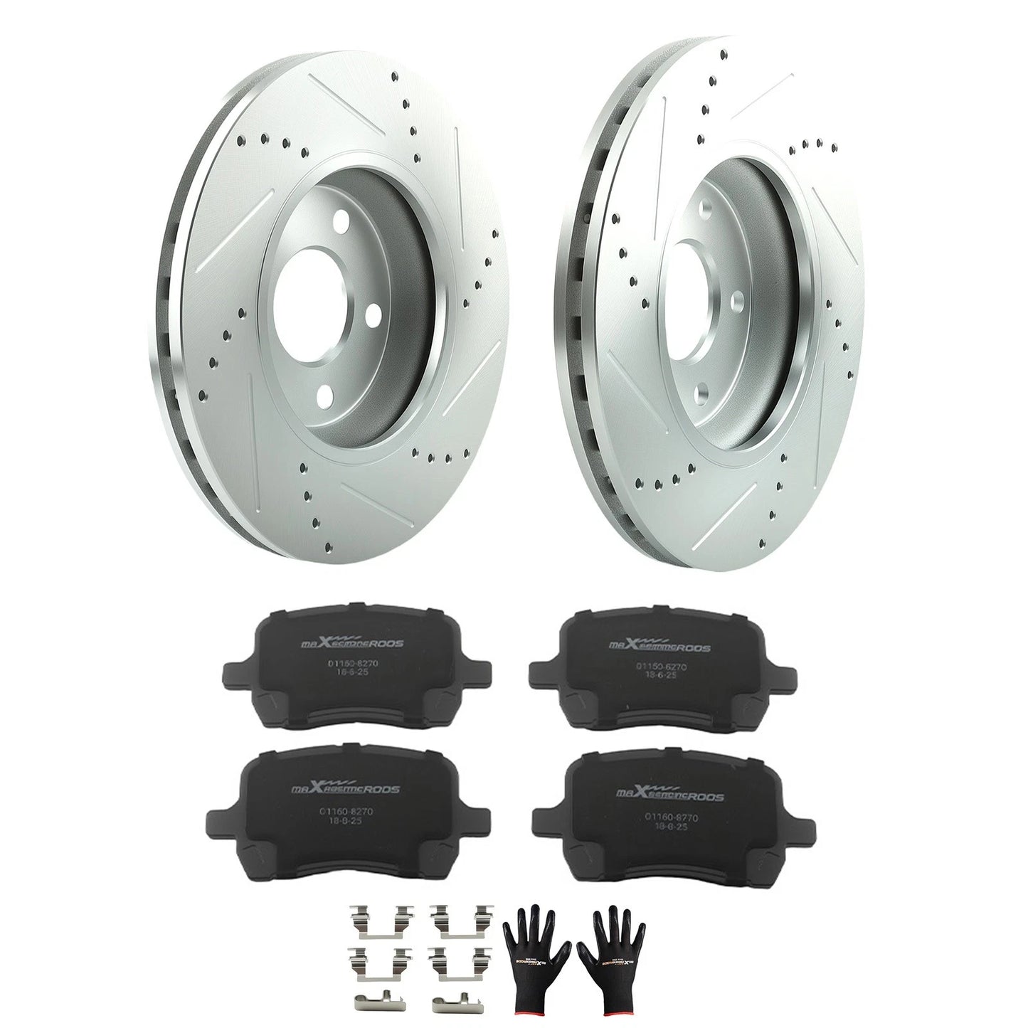 Front Drilled Brake Rotors and Pads Set for Chevrolet Malibu (2009–2012)