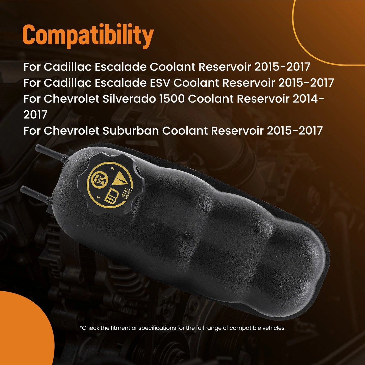 Engine Coolant Overflow Tank for Chevrolet Suburban GMC Yukon (2015-2017)