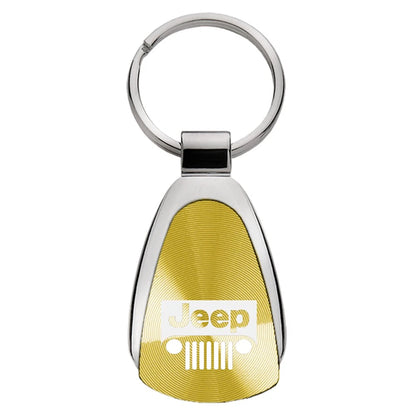 Grille on Gold Teardrop Keychain - Officially Licensed for Jeep