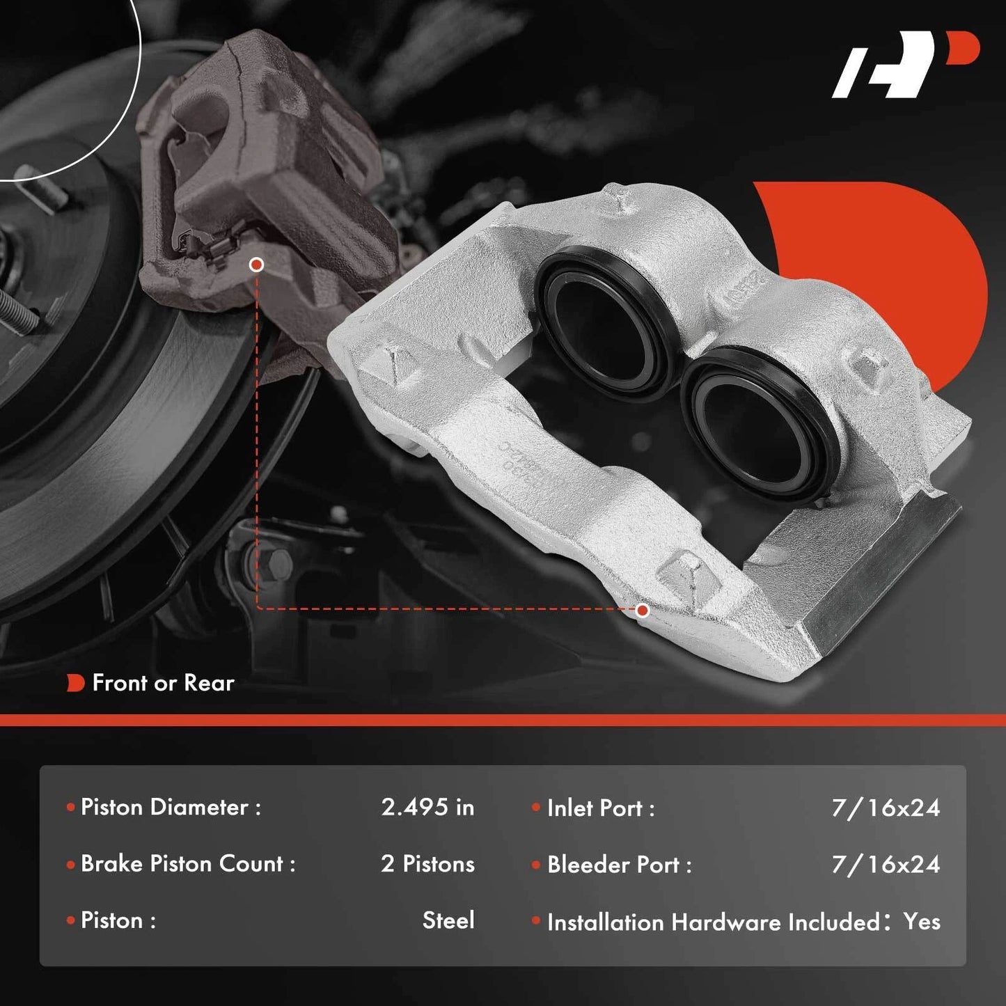 Brake Caliper for Chevy GMC Freightliner (2.5" Piston)