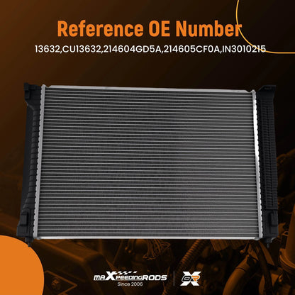 Coolant Radiator for Infiniti Q50 2016–2019 Q60 2017–2019 (2.0L AT)