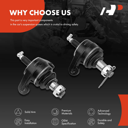 2X Front Lower Ball Joints for Chevrolet Impala (1958–1970) Corvette (1963–1982)