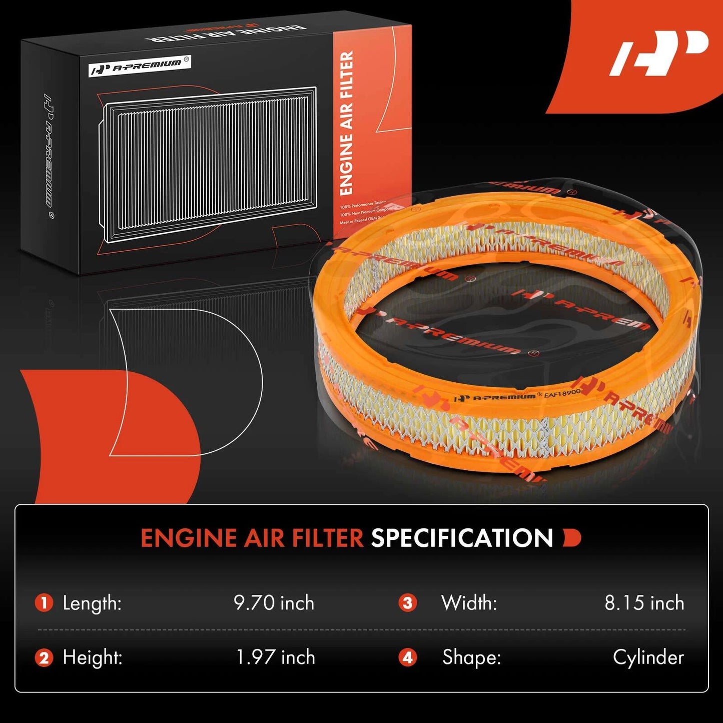 2X Engine Air Filter for Buick Regal (1975–1976) Jeep Gladiator (1966–1967)