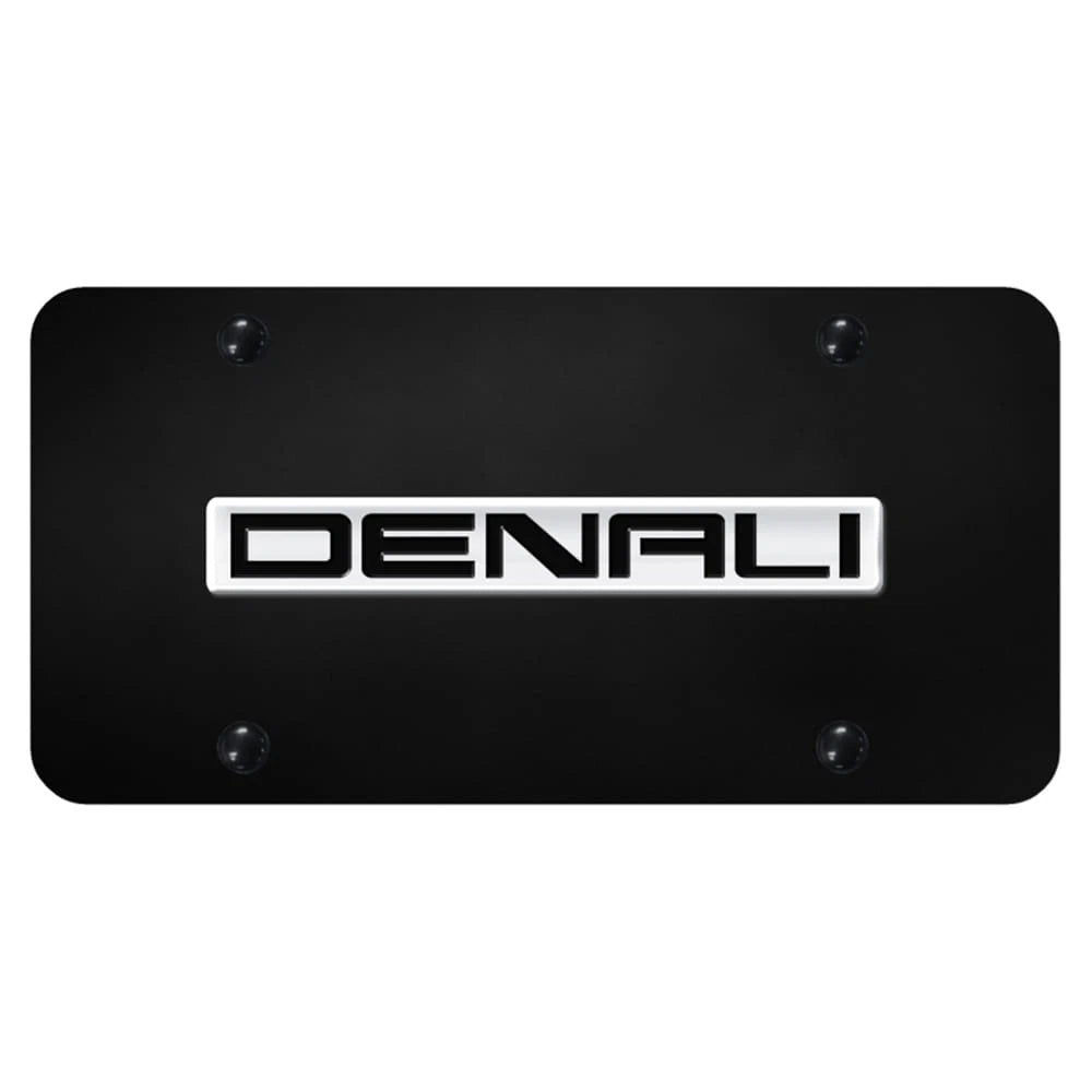 Chrome Name on Black License Plate - Officially Licensed for GMC Denali
