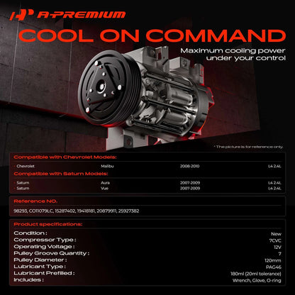 A/C Compressor with Clutch for Chevrolet Malibu (2008–2010)